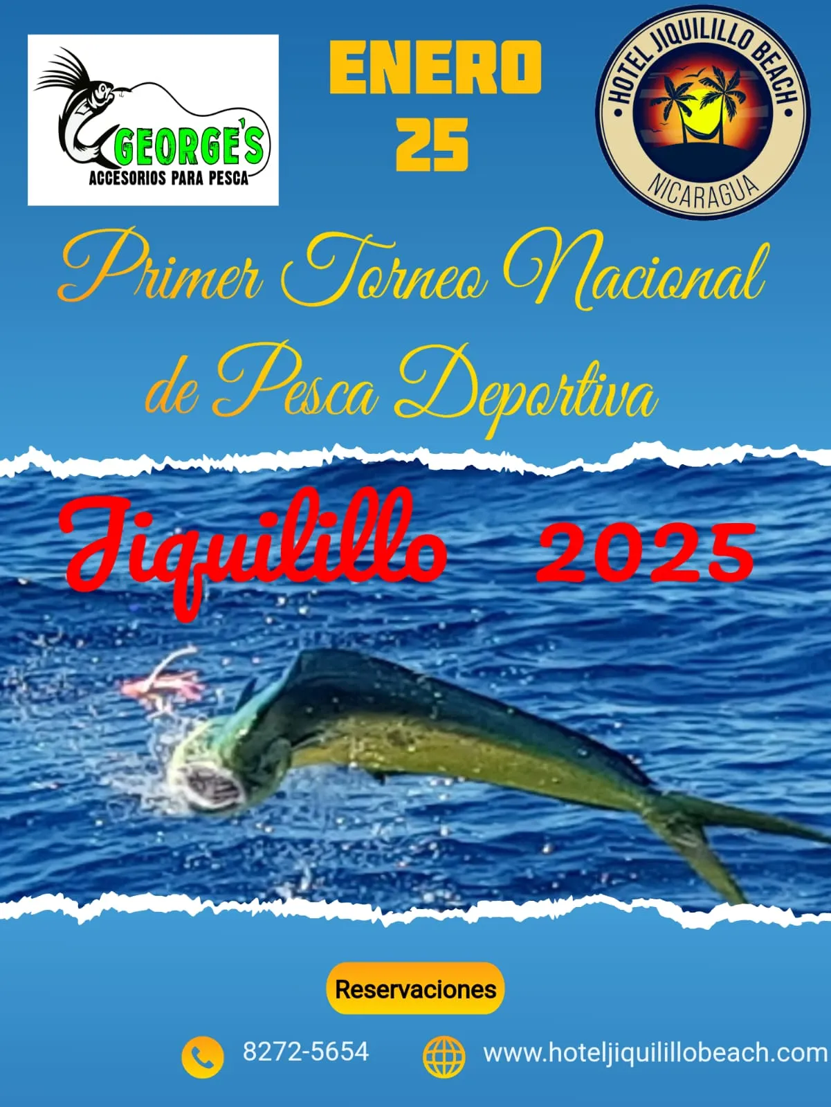 Afiche de torneo de pesca apoyado por George's